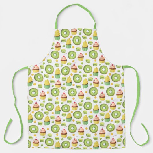 Fun Green Donuts und Cupcakes Pattern Schürze (Vorderseite)