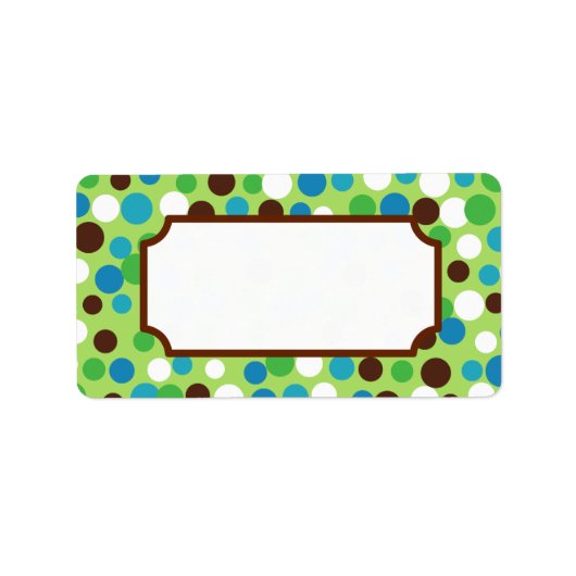 Fun Green Dots Labels Adressaufkleber (Vorne)