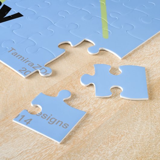 Fun Green Dragon Spaceship Red Fire Mouth Puzzle (Seite)