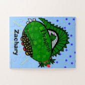 Fun Green Dragon Spaceship Red Fire Mouth Puzzle (Horizontal)