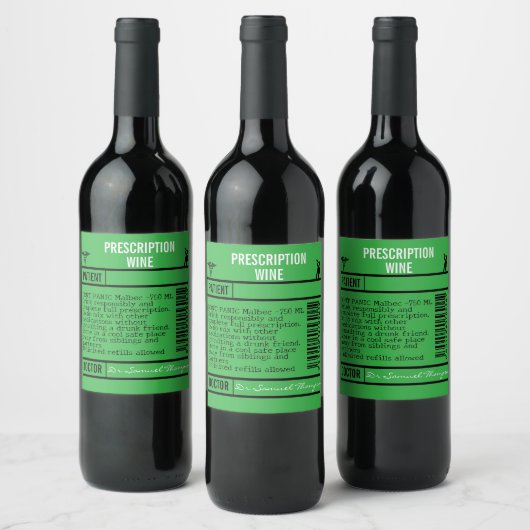 FUN GREEN editable Wine Labels for WINE Weinetikett (Flaschen)