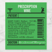 FUN GREEN editable Wine Labels for WINE Weinetikett (Einzelnes Label)