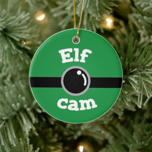 Fun Green Elf Weihnachtsbaum Keramik Ornament (Baum)