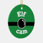 Fun Green Elf Weihnachtsbaum Keramik Ornament (Rechts)