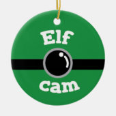 Fun Green Elf Weihnachtsbaum Keramik Ornament (Vorne)