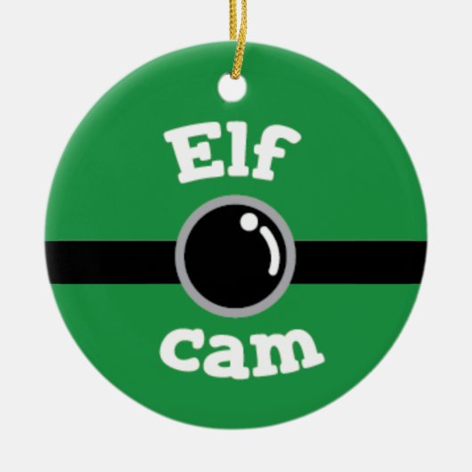 Fun Green Elf Weihnachtsbaum Keramik Ornament (Vorne)