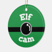 Fun Green Elf Weihnachtsbaum Keramik Ornament (Links)