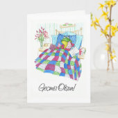 Fun Green Frog gut werden bald türkisch Gruß Karte (Gelbe Blume)