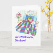 Fun Green Frog wird bald gut für Nephew Karte (Gelbe Blume)