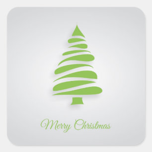 Fun Green Frory Weihnachtsbaum Quadratischer Aufkleber