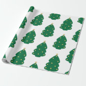 Fun Green & Gold dekoriert Weihnachtsbaum Geschenkpapier (Ungerollt)