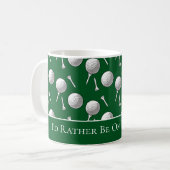Fun Green Golf Balls and Tees Custom Message Kaffeetasse (Vorderseite Links)