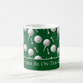 Fun Green Golf Balls and Tees Custom Message Kaffeetasse (Mittel)