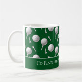 Fun Green Golf Balls and Tees Custom Message Kaffeetasse (Links)