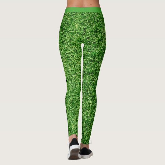 Fun Green Grass Muster Leggings (Rückseite)