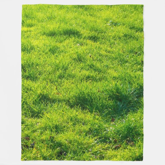 Fun Green Grass Print Fleece Blanket (Vorderseite)