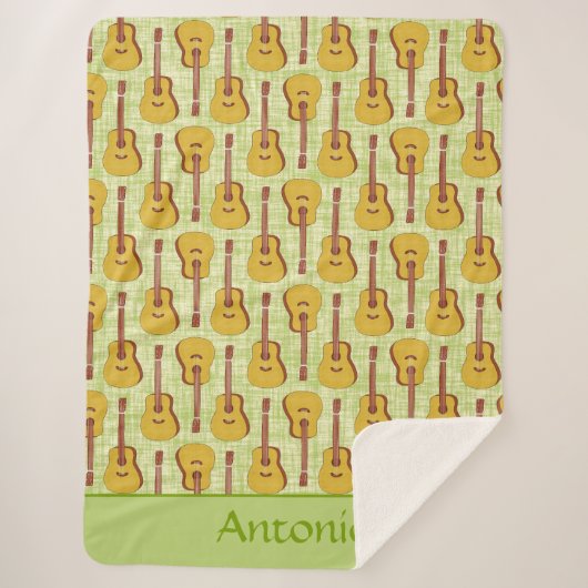 Fun Green Guitar Music Enthusiast Art Sherpadecke (Vorderseite)