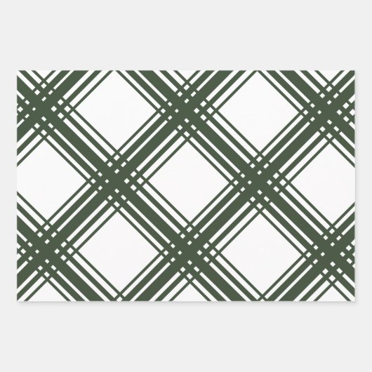 Fun Green Kariert Trio Wrapping Paper Sheets Geschenkpapier Set (Vorderseite 3)