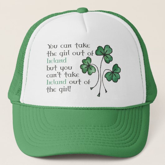 Fun Green Kleeblatts Irish Girl Trucker Cap Truckerkappe (Vorderseite)