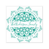 Fun Green Mandala Familienname Rücksendeadresse Permastempel (Design)