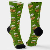 Fun Green Pickle Jar Muster Pickleball Socken (Gewinkelt)