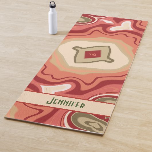 Fun Green Red Abstrakt Modern Trendy Inspirivity Yogamatte (Beispiel)