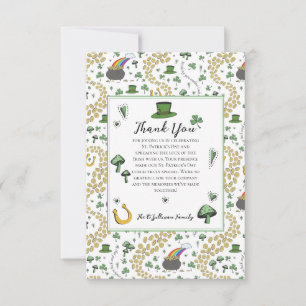 Fun Green St Patricks Day Irish Segen Mittagessen Dankeskarte