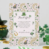 Fun Green St Patricks Day Irish Segen Mittagessen Dankeskarte