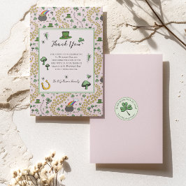 Fun Green St Patricks Day Irish Segen Mittagessen Dankeskarte