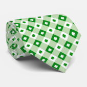 Fun Green St Patrick's Day Lucky Clover Kariert Krawatte (Gerollt)