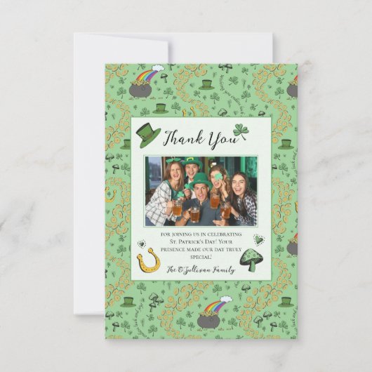 Fun Green St Patricks Irish Danke Karte (Vorderseite)