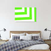 Fun Green Stripes Muster Canvas Print Leinwanddruck (Insitu (Schlafzimmer))