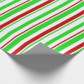Fun Green, White, Red Christmas Inspiriert Muster Geschenkpapier (Ecke)