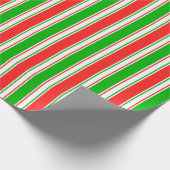 Fun Green, White, Red Christmas Inspiriert Muster Geschenkpapier (Ecke)