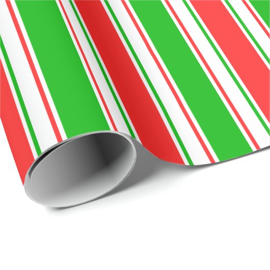 Fun Green, White, Red Christmas Inspiriert Muster Geschenkpapier (Rolleneckpunkt)
