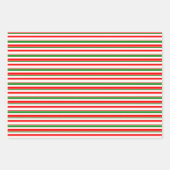 Fun Green, White, Red Christmas Style Muster Geschenkpapier Set (Vorderseite 2)