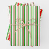 Fun Green, White, Red Christmas Themed Patterns Geschenkpapier Set (Beispiel)