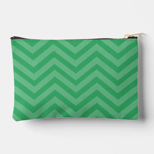 Fun Green Zickzack Pattern Pencil Case Zubehörtasche (Rückseite)