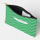 Fun Green Zickzack Pattern Pencil Case Zubehörtasche (Offen)