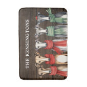 Fun Greyhound Hunde in Winterskarven Badematte (Vorderseite Vertikal)