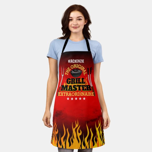 Fun GRILL MASTER Extraordinaire Gradient and Flame Schürze (Getragen)