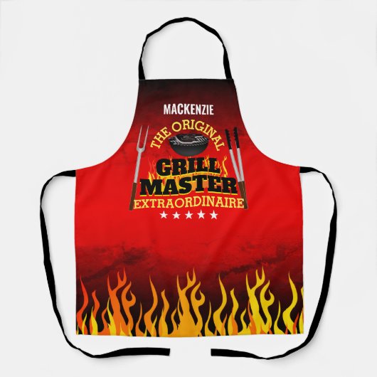Fun GRILL MASTER Extraordinaire Gradient and Flame Schürze (Vorderseite)
