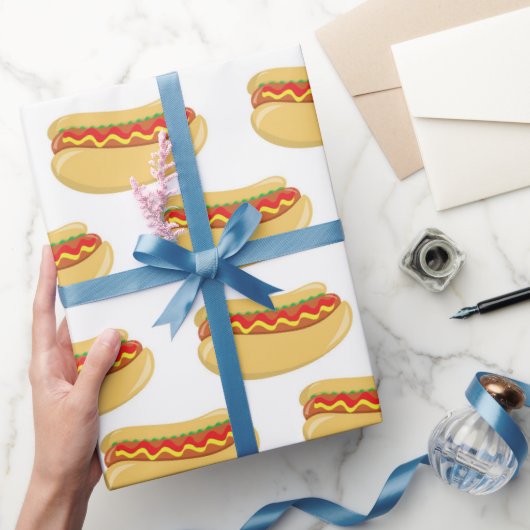 Fun GRILLEN Hotdog Muster Party Packpapier (Schenken)