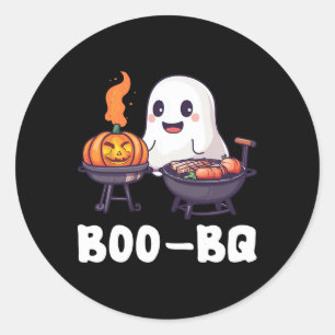 Fun Grillen Rbecue Boo Ghost Halloween Matching Co Runder Aufkleber