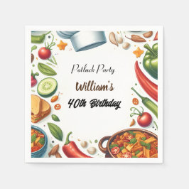 Fun Grillen Taco Koch Soup Potluck Party 40. Gebur Serviette