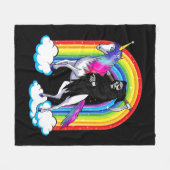 Fun Grim Reaper Riding An Unicorn Death Unicorn Ha Fleecedecke (Vorderseite (Horizontal))