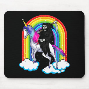 Fun Grim Reaper Riding An Unicorn Death Unicorn Ha Mousepad