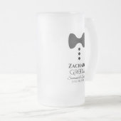 Fun Groom Black Krawatte Tuxedo Mattiert Bier Tass Mattglas Bierglas (VorderseiteRechts)