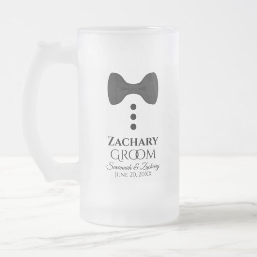Fun Groom Black Krawatte Tuxedo Mattiert Bier Tass Mattglas Bierglas (Links)