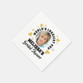 Fun Grooms Face Foto Gold Hearts Brautparty Serviette (Ecke)